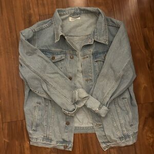 Light wash, over sized jean jacket